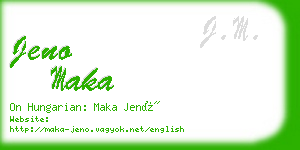 jeno maka business card